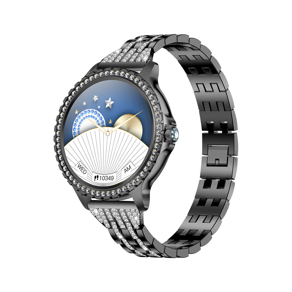 I58 Smart Watch Bluetooth BT Call Health Track Blood Oxygen Smart Reminder Multi Sport Mode Rhinstone Crafted Smart Watch