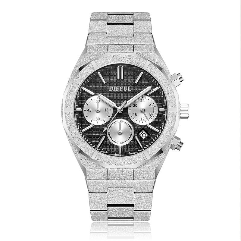 DIFFUL Men's Luxury Fashion Watch Automatic Quartz Movement Steel Strap Waterproof Man Watch - Acquisti Online