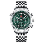 MINI FOCUS Men Multifunction Chronograph Calendar Luminous Business Quartz Watch