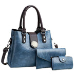 Women's Fashion Simple Large Capacity Shoulder Messenger Handbag Three-piece Set - Acquisti Online