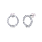 Women Luxury Earring Diamond Moissanite S925 Sterling Silver Earrings Circle Lightweight Comfortable Stud Women Earrings