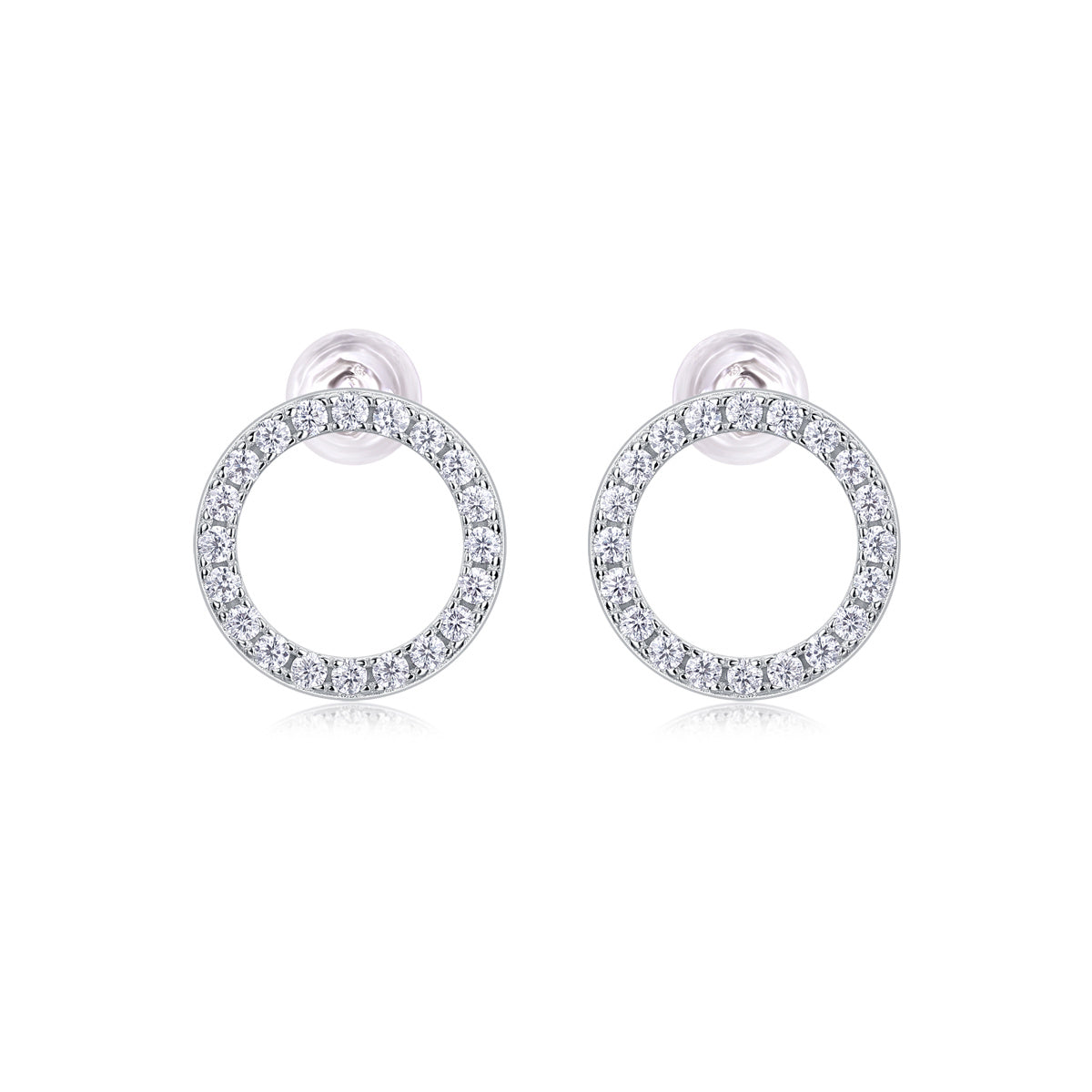 Women Luxury Earring Diamond Moissanite S925 Sterling Silver Earrings Circle Lightweight Comfortable Stud Women Earrings