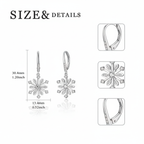 Women Fashionable Earrings S925 Sterling Silver Zirconia Snowflake Leverback Dangle Drop Earrings Women Fashion Earrings