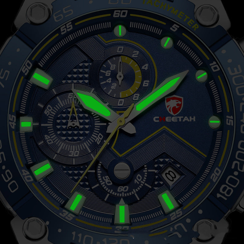 CHEETAH Heren Chronograaf Horloge Buiten Waterdicht Militair Tactisch Stijl Quartz Sporthorloge