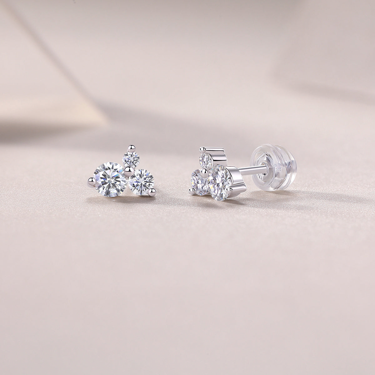 Wave Diamond Set Moissanite Zilveren Oorbellen Luxe Mode Diamanten Oorbellen Stud Oorbellen 