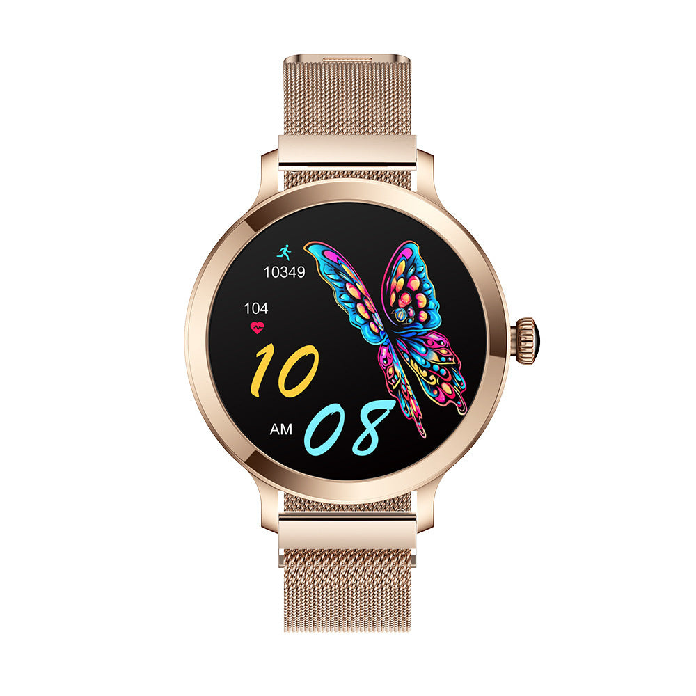 Orologio intelligente da donna AMOLED con Bluetooth, monitoraggio della pressione sanguigna e della frequenza cardiaca, Smart Remainder