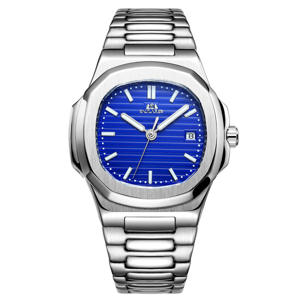 Luxe automatisch mechanisch dameshorloge met massieve stalen band, kalender en lichtgevend mechanisch horloge van roestvrij staal