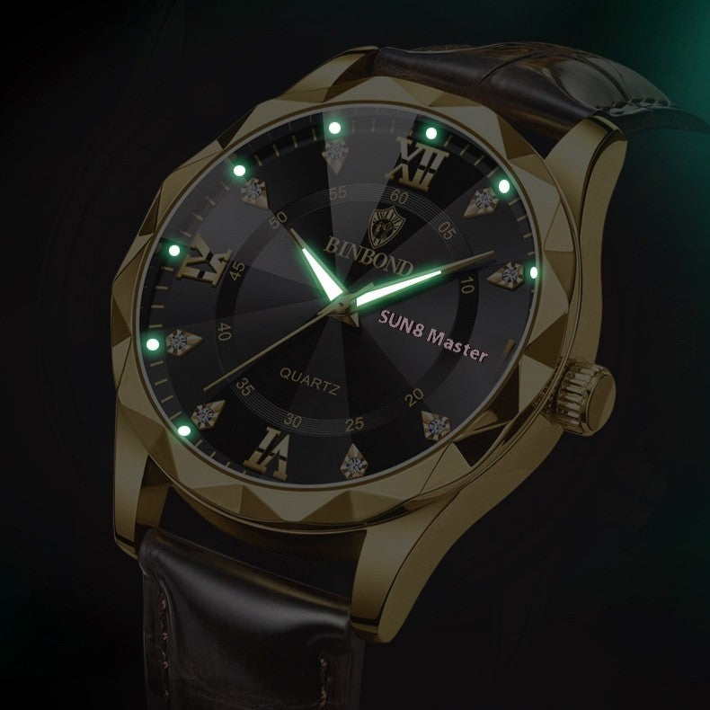 Man Luxury Fashion Waterproof Leather Band Sports Watch - Acquisti Online