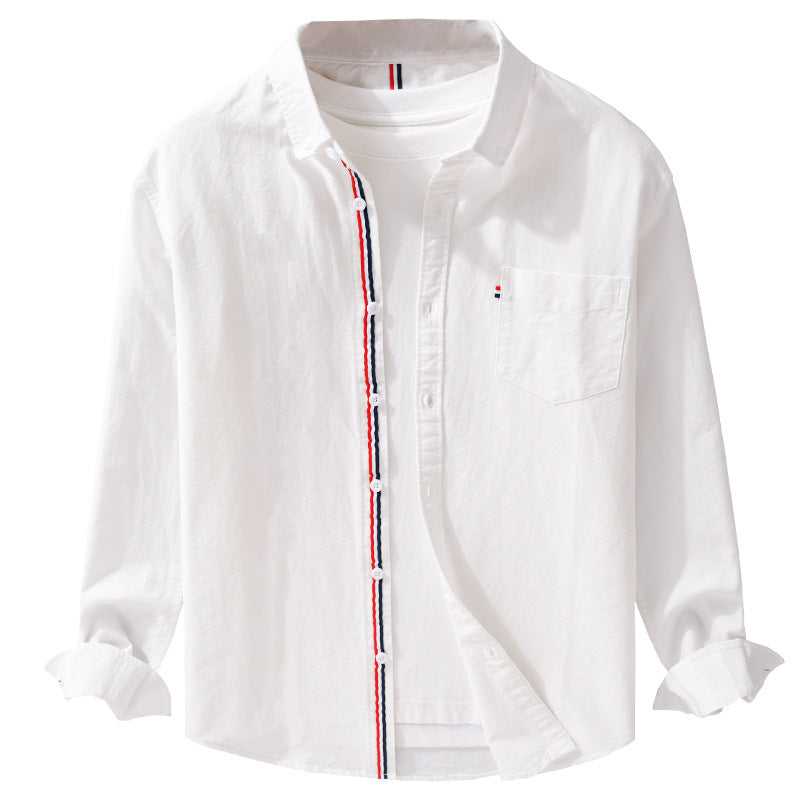 Heren modieus casual overhemd effen kleur puur katoen Britse stijl Oxford overhemd met lange mouwen Heren casual overhemd