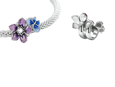 Sterling zilveren S925 kralen armband, witgoud verguld, kleurrijke kralen