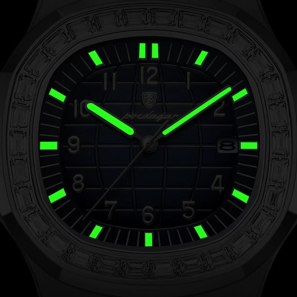 POEDAGAR Man Luxury Fashion Rhinestone Crafted Steel Band Watch - Acquisti Online