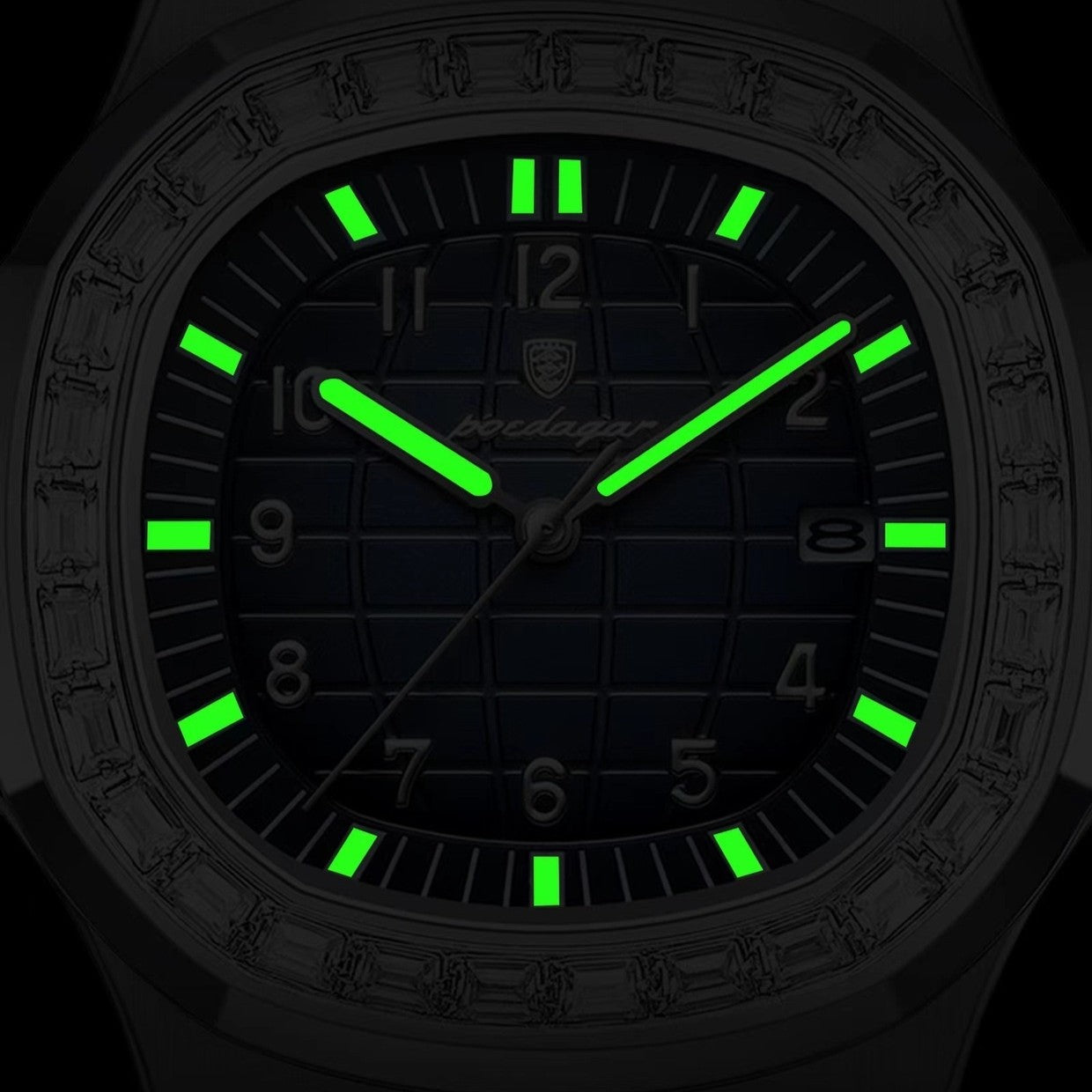 POEDAGAR Man Luxury Fashion Rhinestone Crafted Steel Band Watch - Acquisti Online