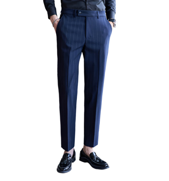Yarn-dyed Light Luxury Striped Texture Men's Suit Pants Stretch Casual