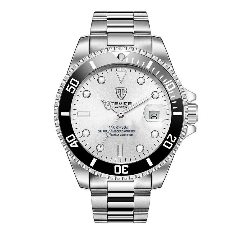 Tevise Men's Watch Steenless Steel Band Waterproof Quartz Movement Watch Sports Luminous Man Watch
