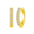 Women Luxury Earrings 925 Sterling Silver Minimalist Zircon Huggie Hoop Earrings Shiny Delicate Small Circle Earrings