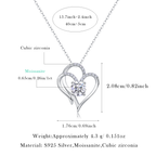 Women Luxury Necklace 925 Sterling Silver Moissanite Diamond Heart To Heart Connected Fashion Women Pendant Necklace