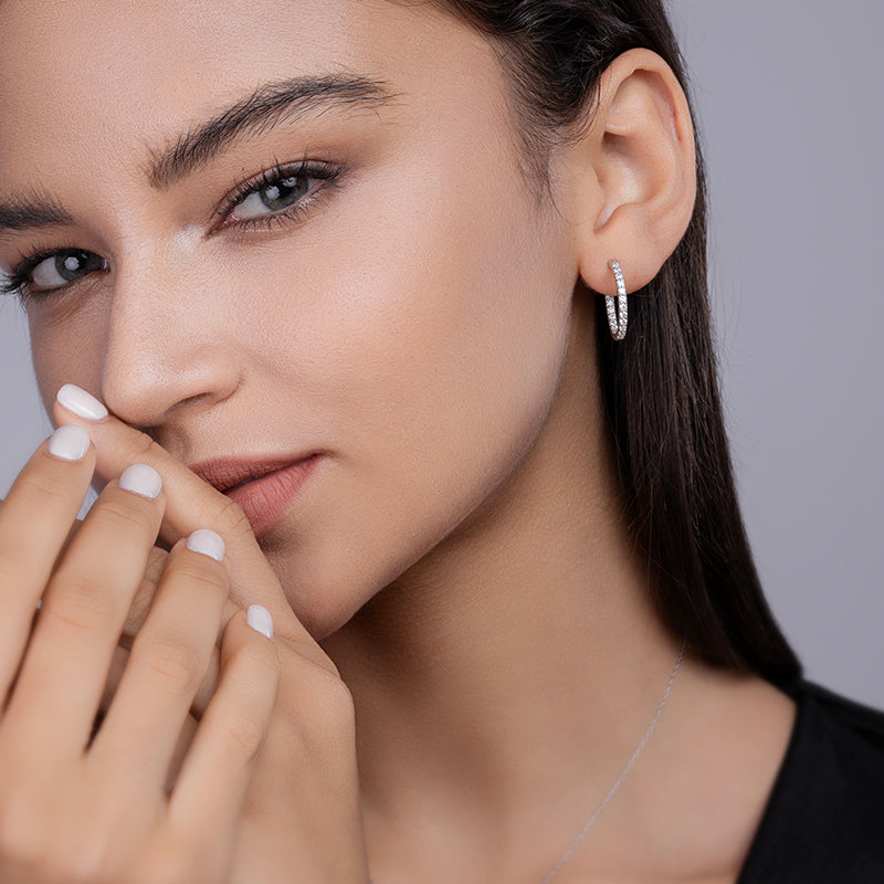 Women Luxury Earring S925 Sterling Silver Streamer Moissanite Diamond Earrings Classic Hoop Stud Fashion Women Earrings