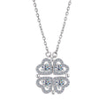 Women Luxury Necklace 925 Sterling Silver Light Moissanite Diamond Pendant Necklace Clavicle Chain Flower-Shaped Necklace