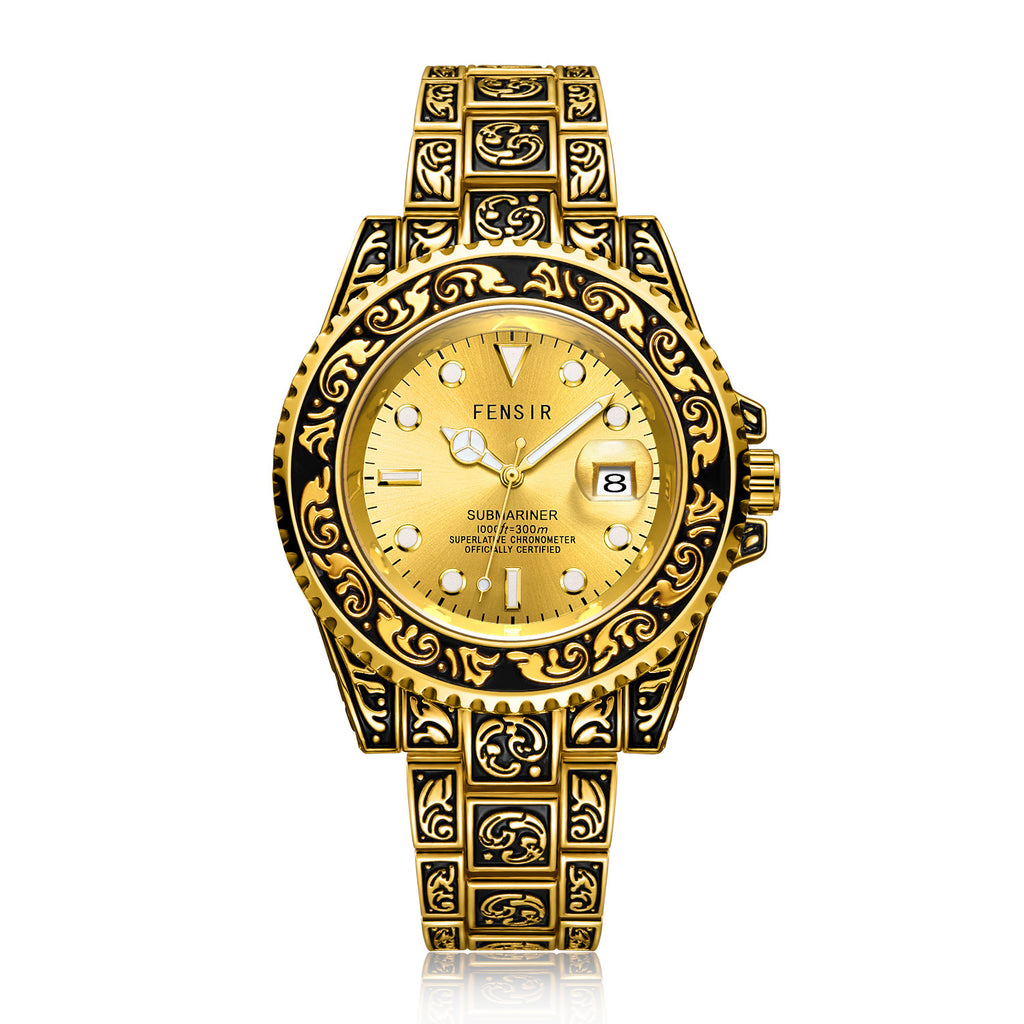 FENSIR Luxury Men's Fashion Quartz Watch Stainless Steel Waterproof Luminous Men's Automatic Quartz Watch