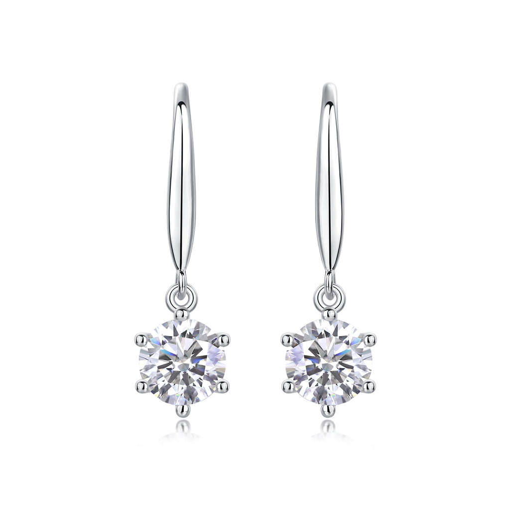 Women Luxury Earring  925 Sterling Silver Moissanite Diamond Silver Earrings Hip Hoop Stud Women Silver Earrings
