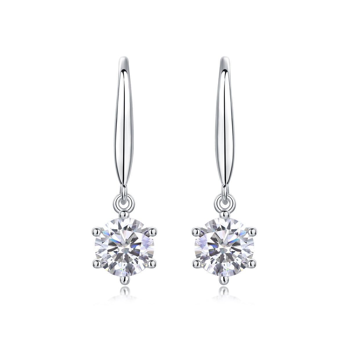 Women Luxury Earring  925 Sterling Silver Moissanite Diamond Silver Earrings Hip Hoop Stud Women Silver Earrings
