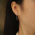 Women Luxury Earrings Moissanite Diamond 925 Sterling Silver Earrings Elegant Hoop Stud Fashion Women Earrings