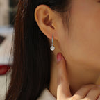 Women Luxury Earring  925 Sterling Silver Moissanite Diamond Silver Earrings Hip Hoop Stud Women Silver Earrings