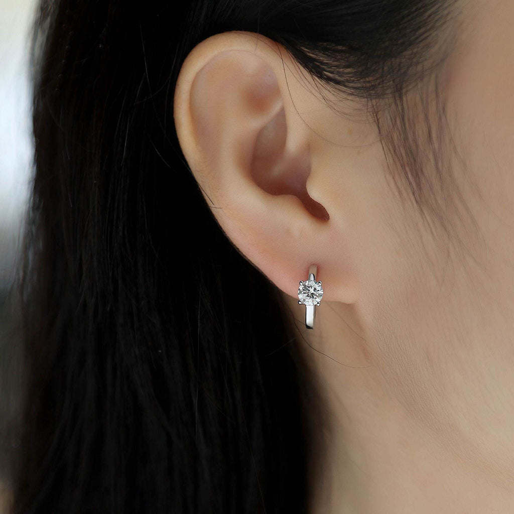 Women Luxury Earrings 925 Sterling Silver Hoop Earrings Moissanite Diamond Earrings Stud Silver Plated Women Earrings