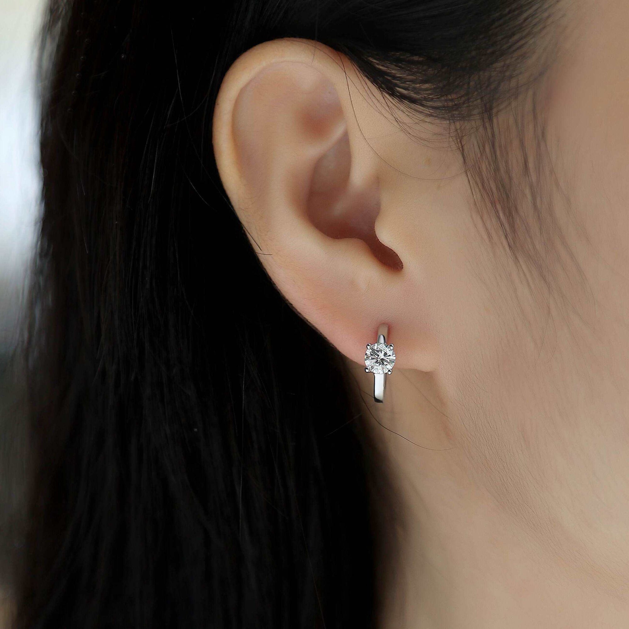 Women Luxury Earrings 925 Sterling Silver Hoop Earrings Moissanite Diamond Earrings Stud Silver Plated Women Earrings