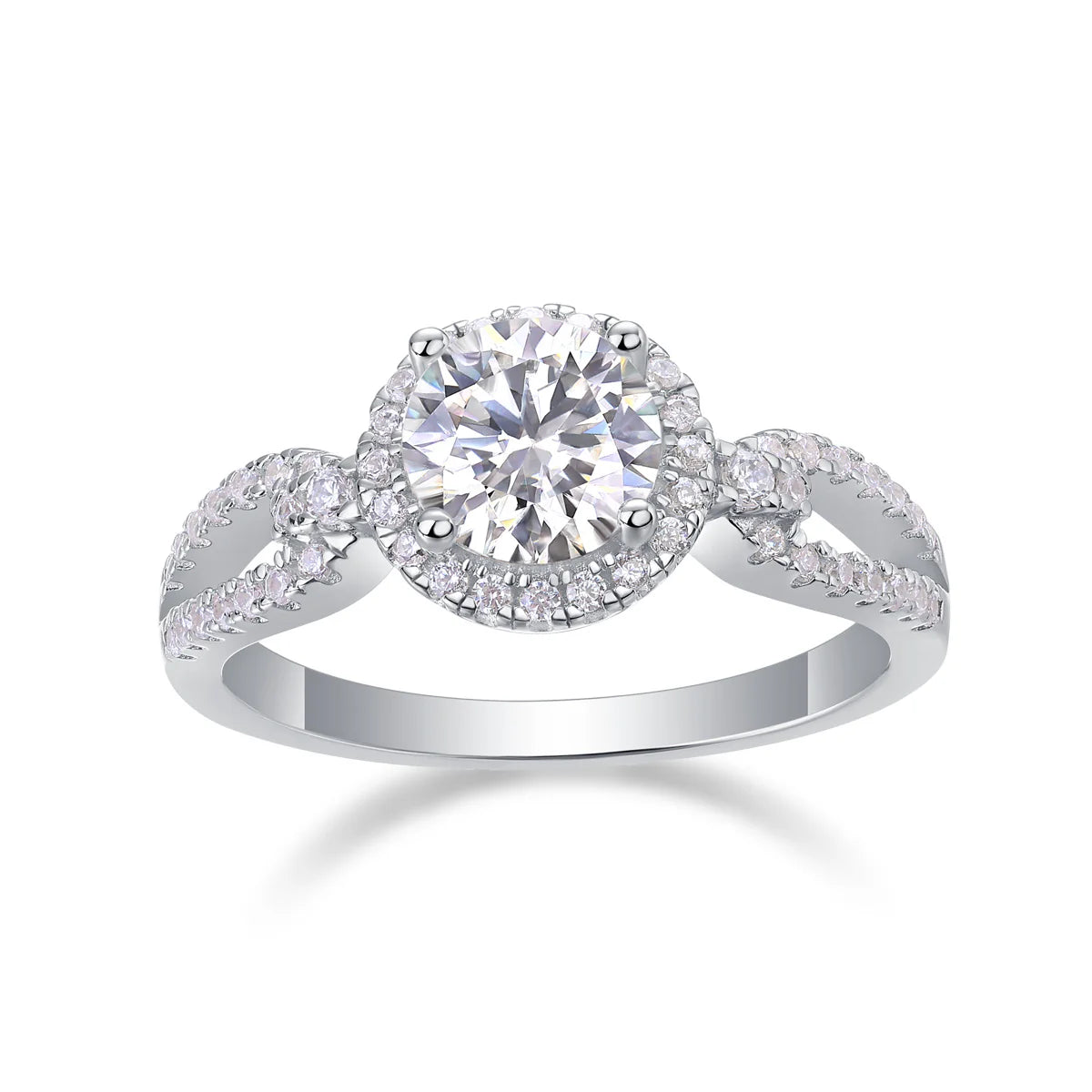 Women Luxury Ring Moissanite Large Diamond Ring S925 Sterling Silver Rhodium-Plated Fashhion Women Engagement Ring