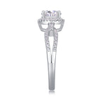 Women Luxury Ring Moissanite Large Diamond Ring S925 Sterling Silver Rhodium-Plated Fashhion Women Engagement Ring