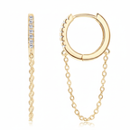 Women Luxury Earrings S925 Sterling Silver Moissanite Diamond Earrings High Quality Tassel Chain Hoop Women Earrings