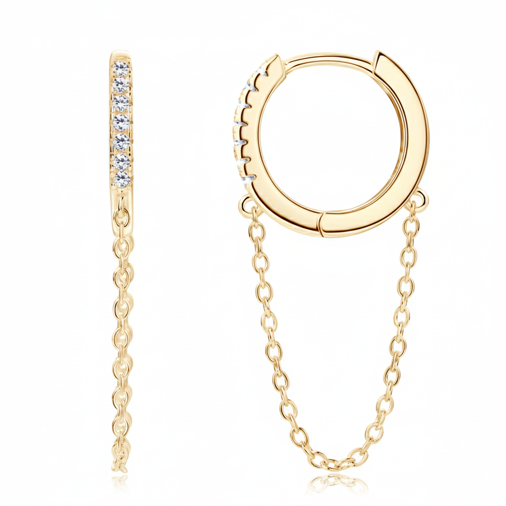 Women Luxury Earrings S925 Sterling Silver Moissanite Diamond Earrings High Quality Tassel Chain Hoop Women Earrings