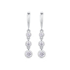 Women Luxury Earrings 925 Sterling Silver Rhodium-Plated Moissanite Diamond Silver Earrings Hoop Stud Women Earrings