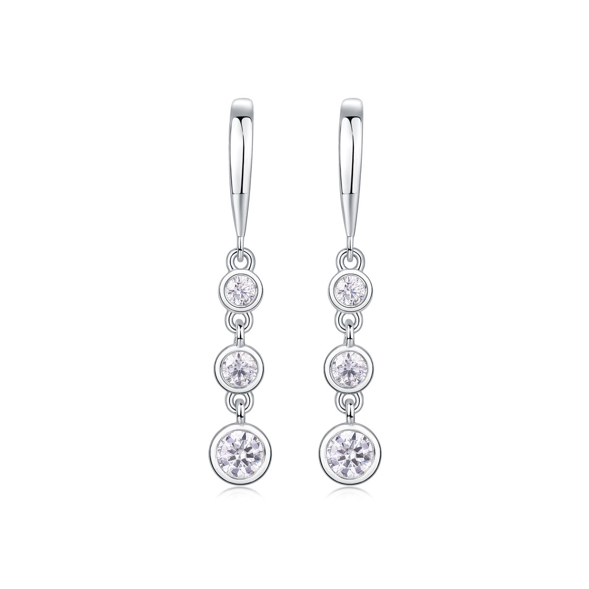 Women Luxury Earrings 925 Sterling Silver Rhodium-Plated Moissanite Diamond Silver Earrings Hoop Stud Women Earrings