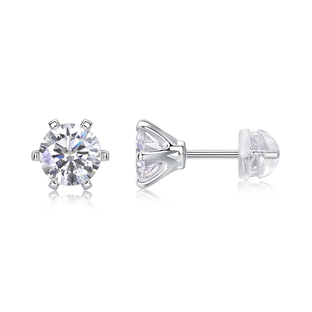 Women Luxury Earring S925 Sterling Silver Stud Hip Hoop Moissanite Diamond Earrings 18K White Gold Plated Earrings