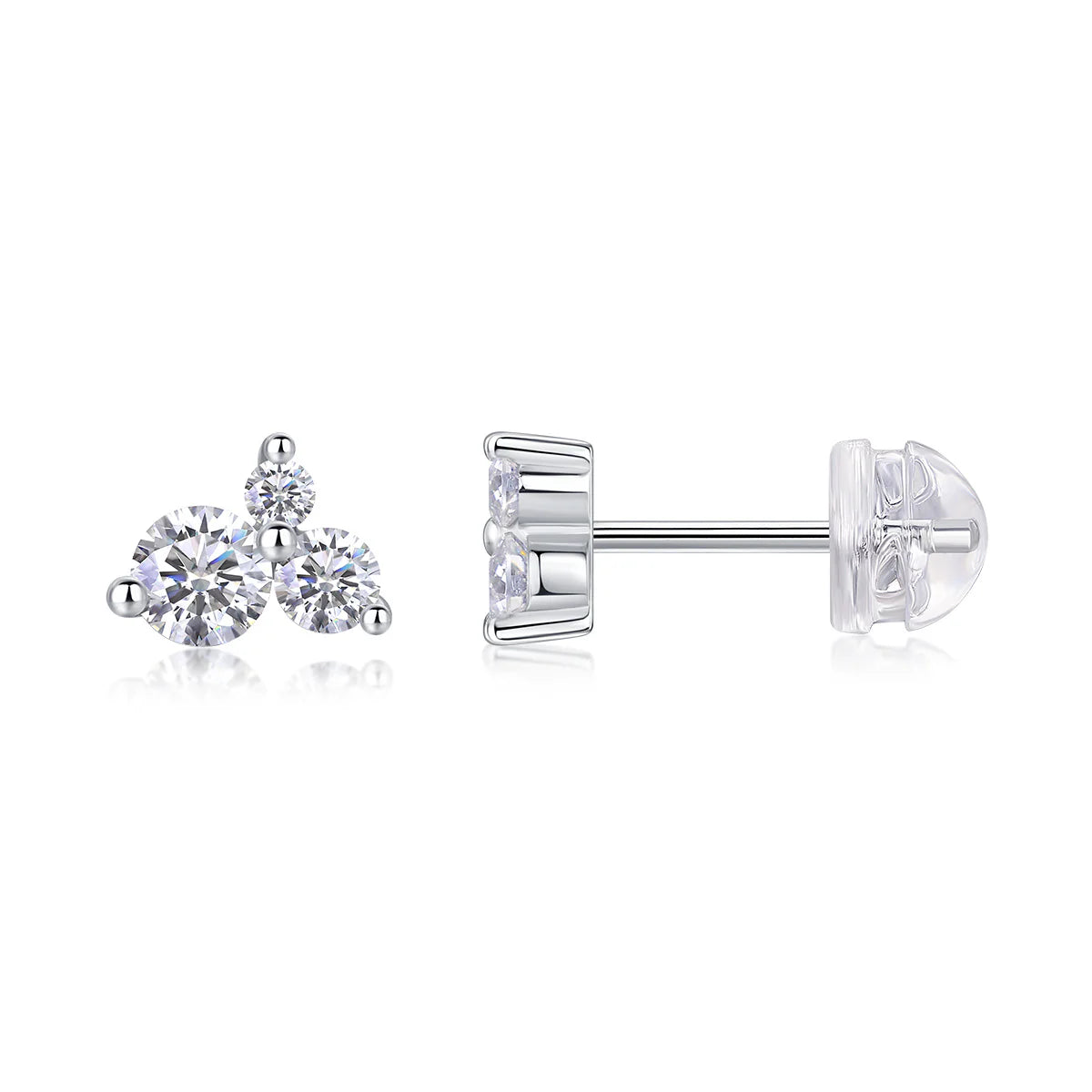 Women Luxury Earrings S925 Sterling Silver Wave Moissanite Diamond Silver Earrings Hip Hoop Flower Shape Stud Earrings