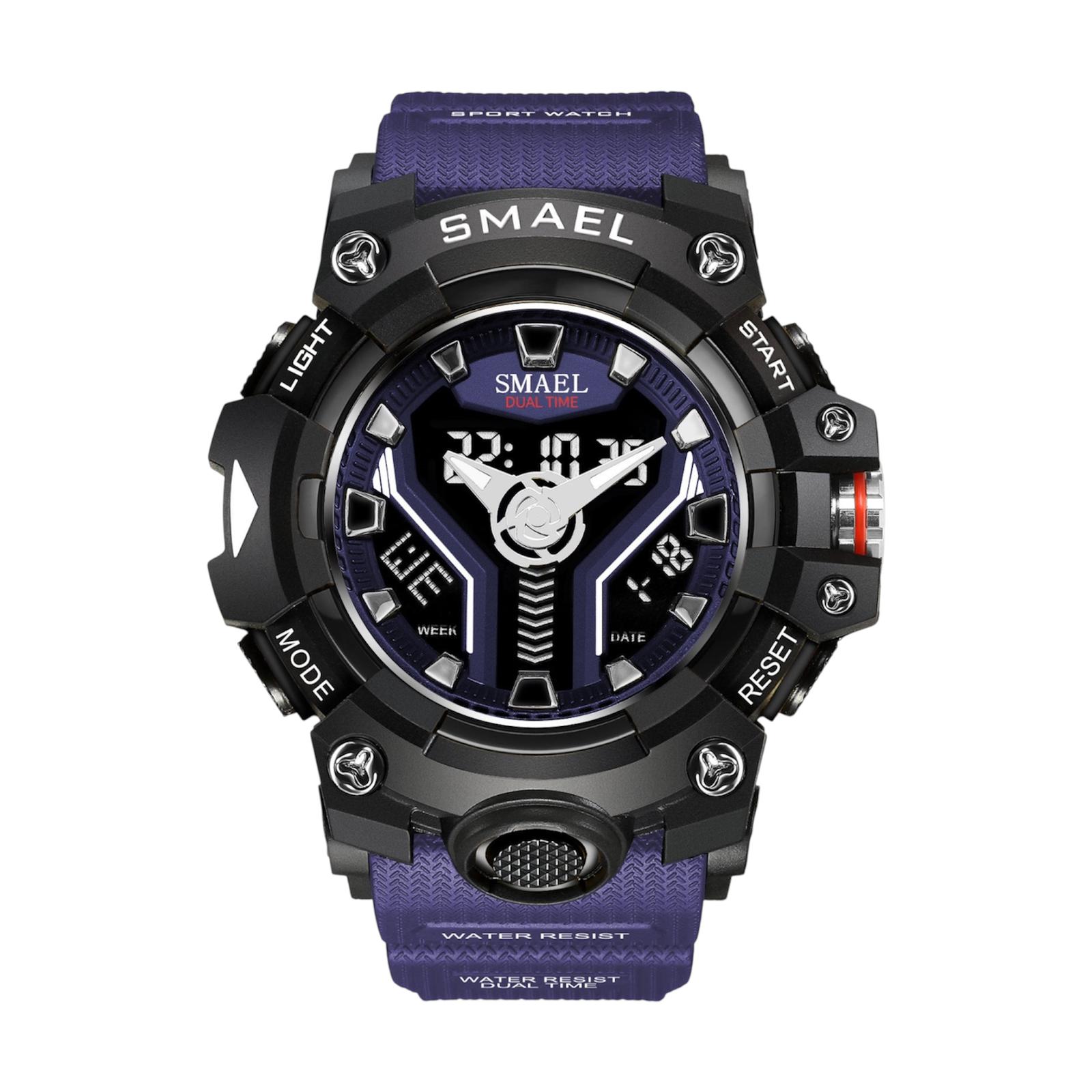 SMAEL watch with black and purple design on a white background