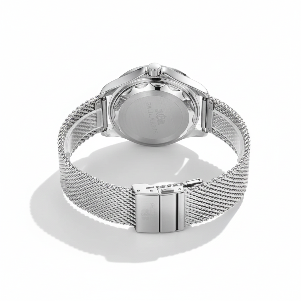 Paulareis Men's Automatic Self Wind Mechanical Watch Waterproof Automatic Movements Stainless Steel Mesh Belt Luxury Men's Mechanical Watch