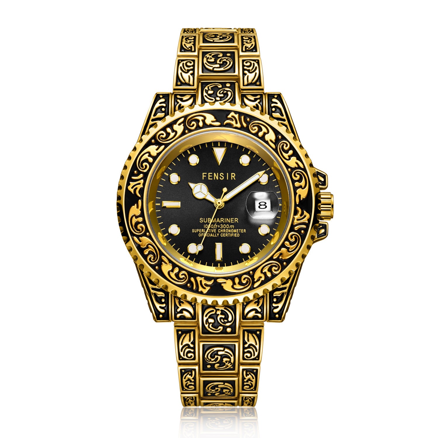 FENSIR Luxury Men's Fashion Quartz Watch Stainless Steel Waterproof Luminous Men's Automatic Quartz Watch