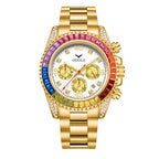 ONOLA Men's Luxury Fashion Business Chronograph Quartz Watch Rhinstone Stainless Steel Waterproof Men Quartz Watch