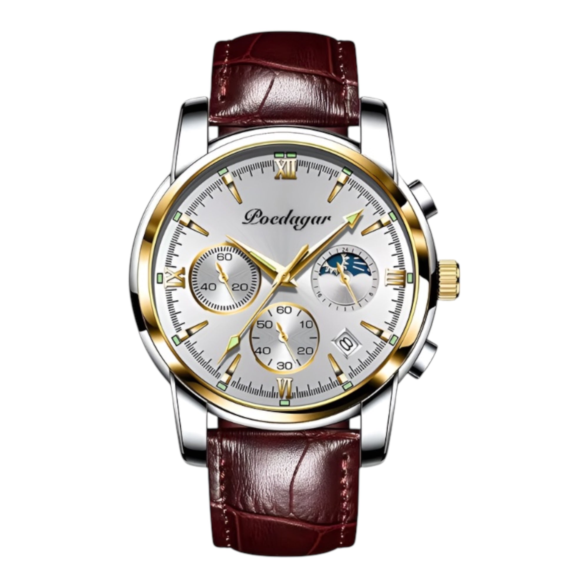 POEDAGAR Luxury Men Casual Watch Waterproof Chronograph Luminous Wristwatches Stainless Steel Men's Quartz Watch