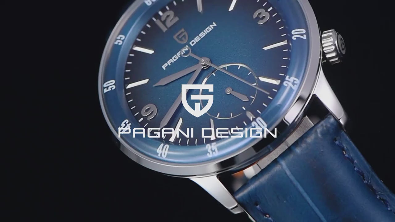 Pagani Design Men's Automatic Watch 42mm Large Dial Mechanical Movement Stainless Steel Bezel Sapphire Glass Lens Waterproof 100M Easy to Read Strap
