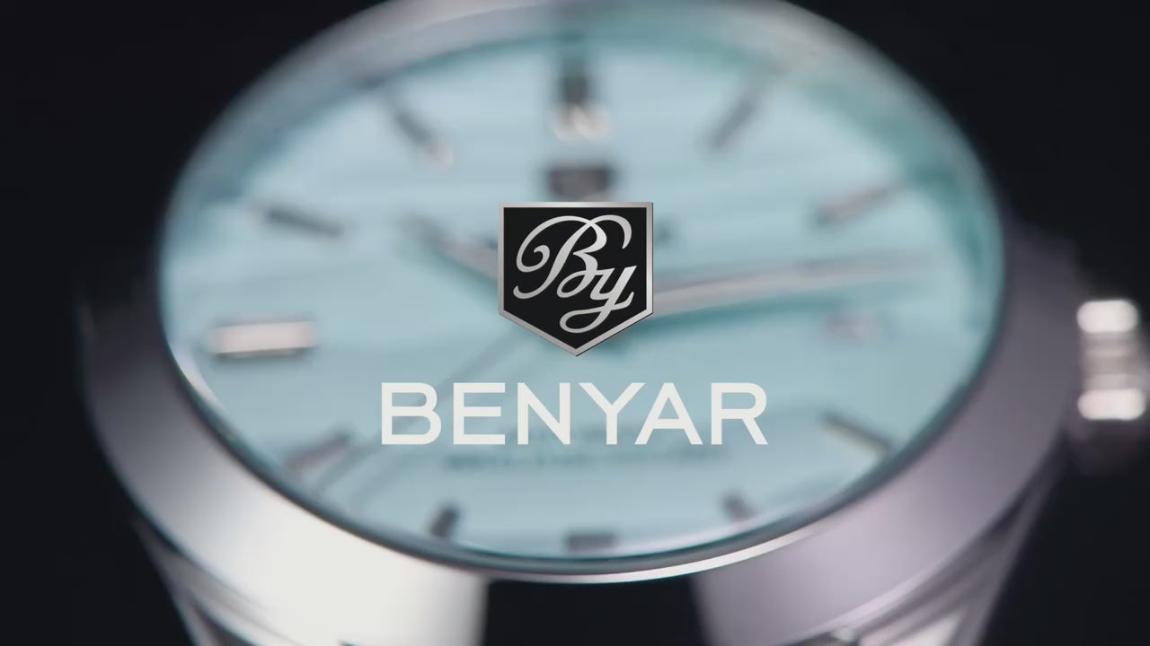 BENYAR Men's Mechanical Wristwatches Luxurys Automatic Diving Watches 5bar Waterproof Stainless Steel Watch Simple Fashion Calendar Luminous Watch