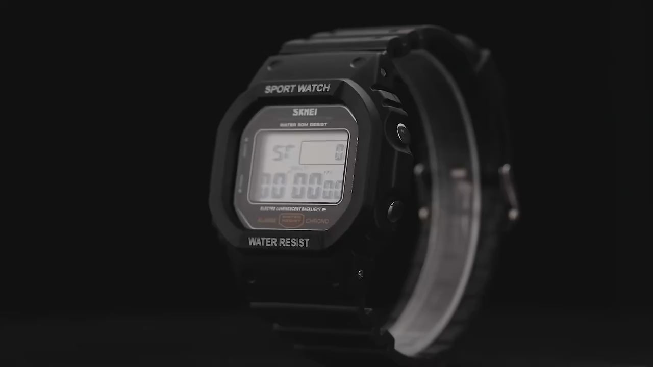 Skmei Chrono Calendar Men's Waterproof Digital Watch Black Background Color