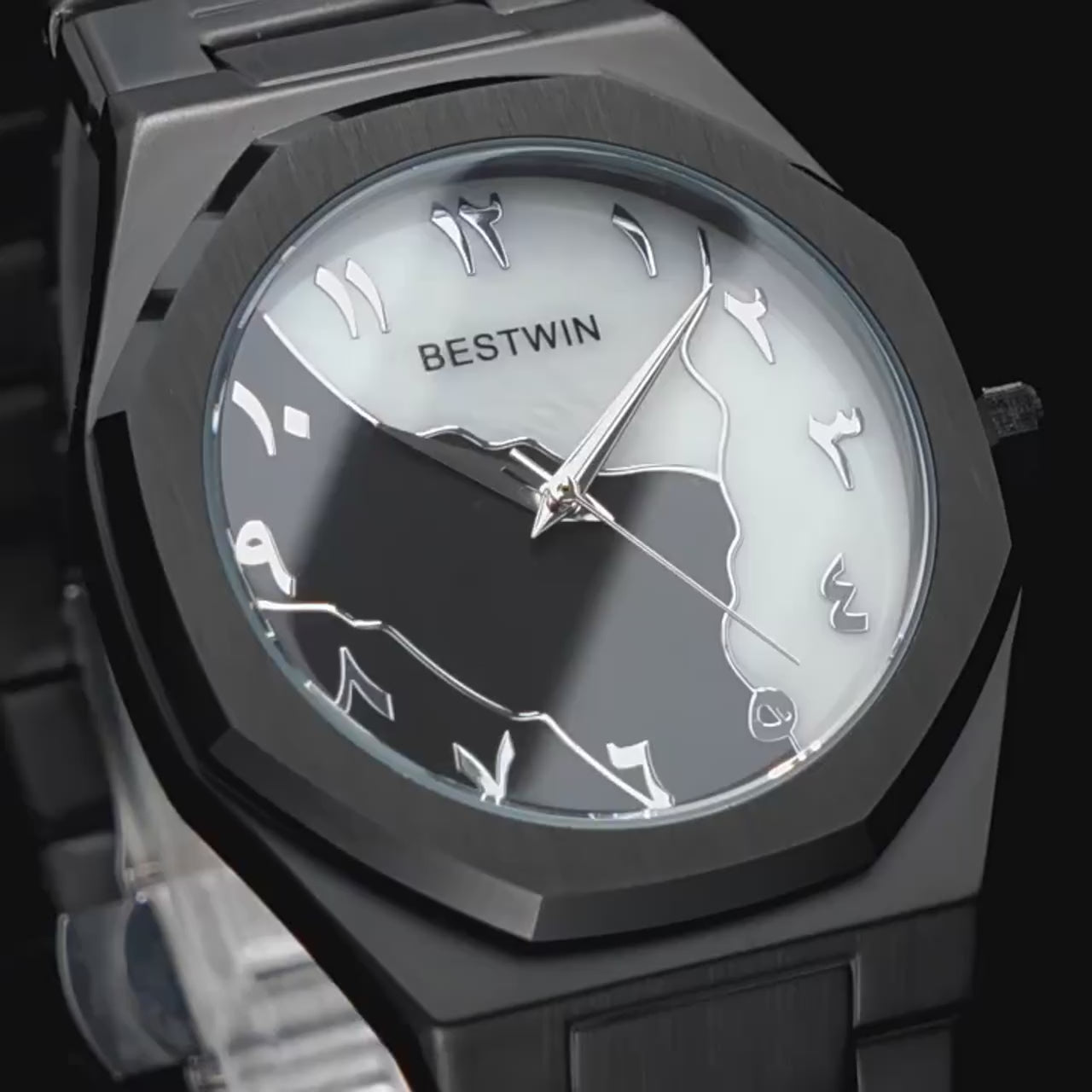 Luxury Men's Watch reloj hombre BESTWIN Creative Dial Gold Shell Face Business Watches for Men relogios masculino