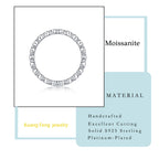 Women Luxury Ring Multi-Row Moissanite Diamond Ring 925 Sterling Silver 18K Gold Plated Wide Band Engagement Silver Ring