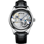 AILANG Hollow Transparent Automatic Mechanical Watch for Men Leather Strap Skeleton Men's Watch