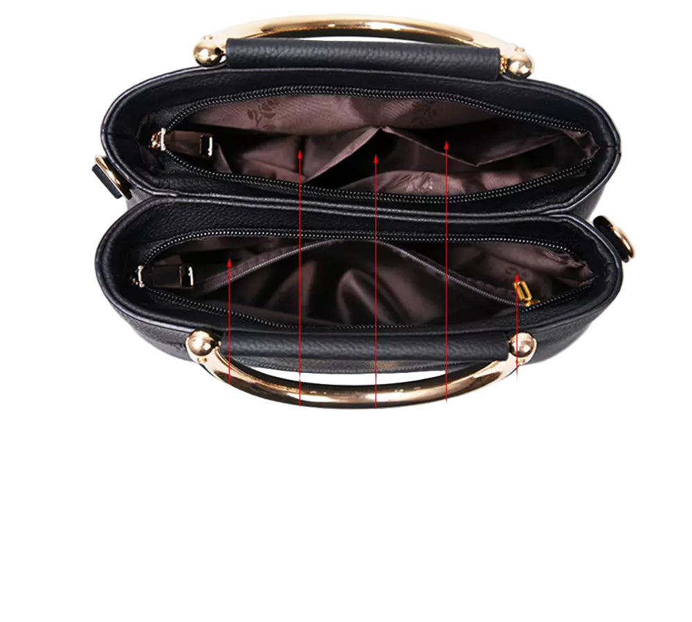 Women's fashion Shoulder Bag Original Leather Handbag Large capacity Multi Pocket Women Crossbody Handbag