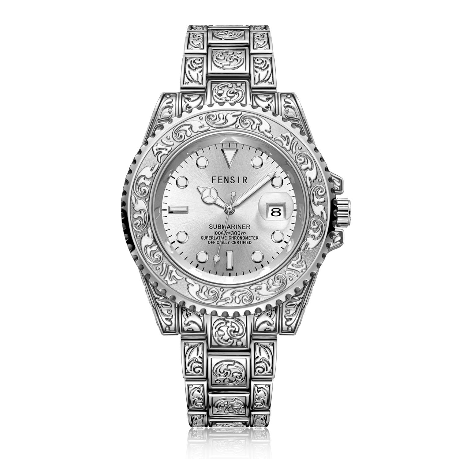 FENSIR Luxury Men's Fashion Quartz Watch Stainless Steel Waterproof Luminous Men's Automatic Quartz Watch